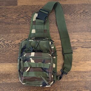 Camo Sling Pack Shoulder Bag - Green Camouflage